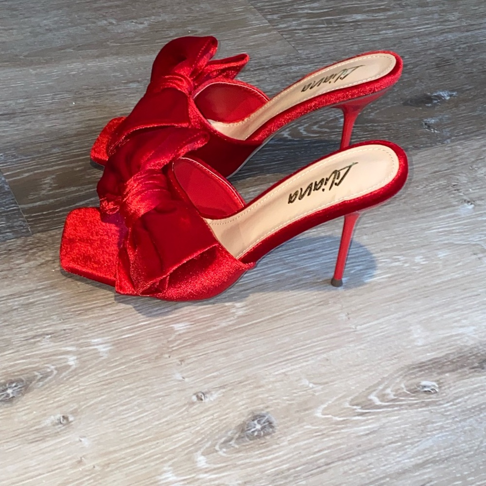 Velvet Bow Heels